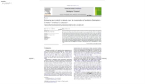 Enhancing pest control in annual crops by conservation of predatory Heteroptera